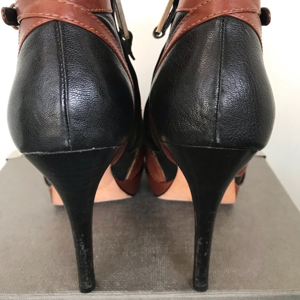 Cole Haan Black & Brown Platform Stiletto Heels - Picture 8 of 9